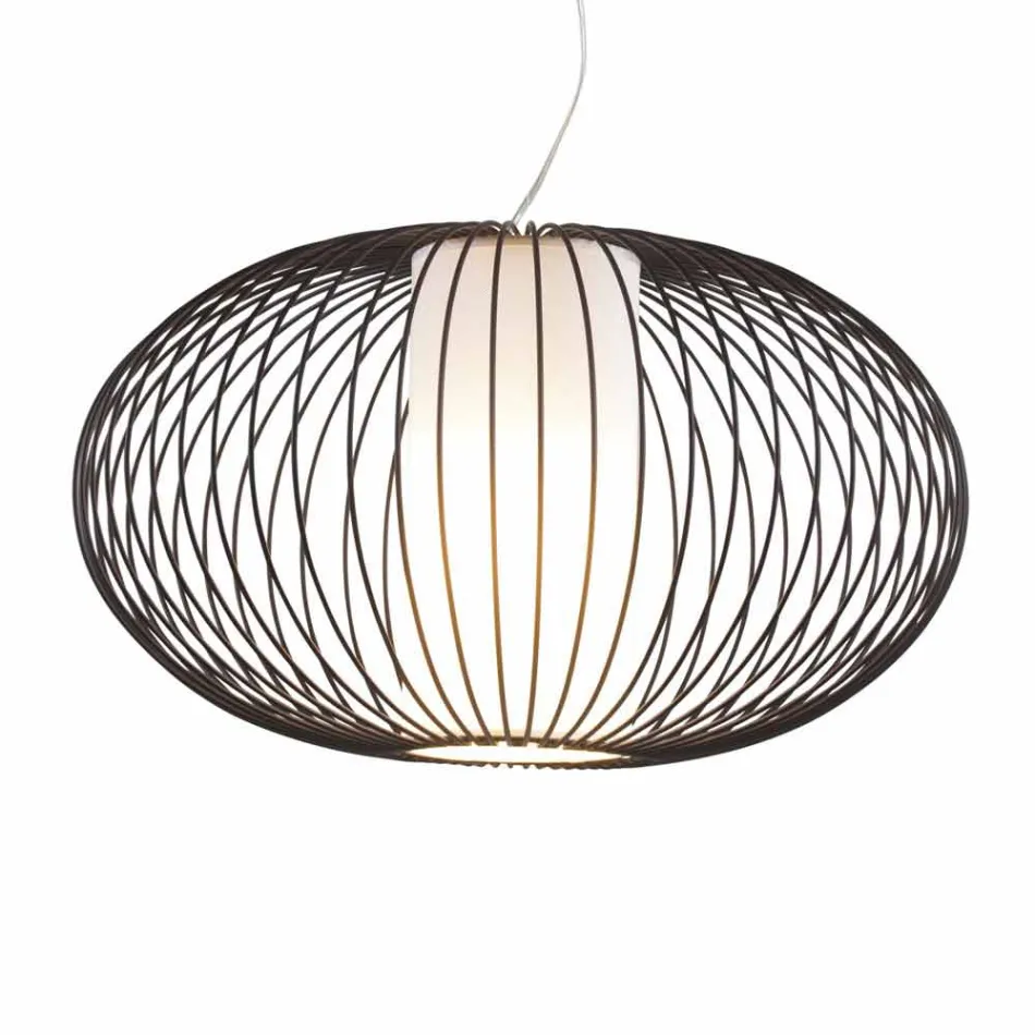 Suspension lamp painted steel, Ø90xh.53xl.cavo100cm, Gioia Viadurini