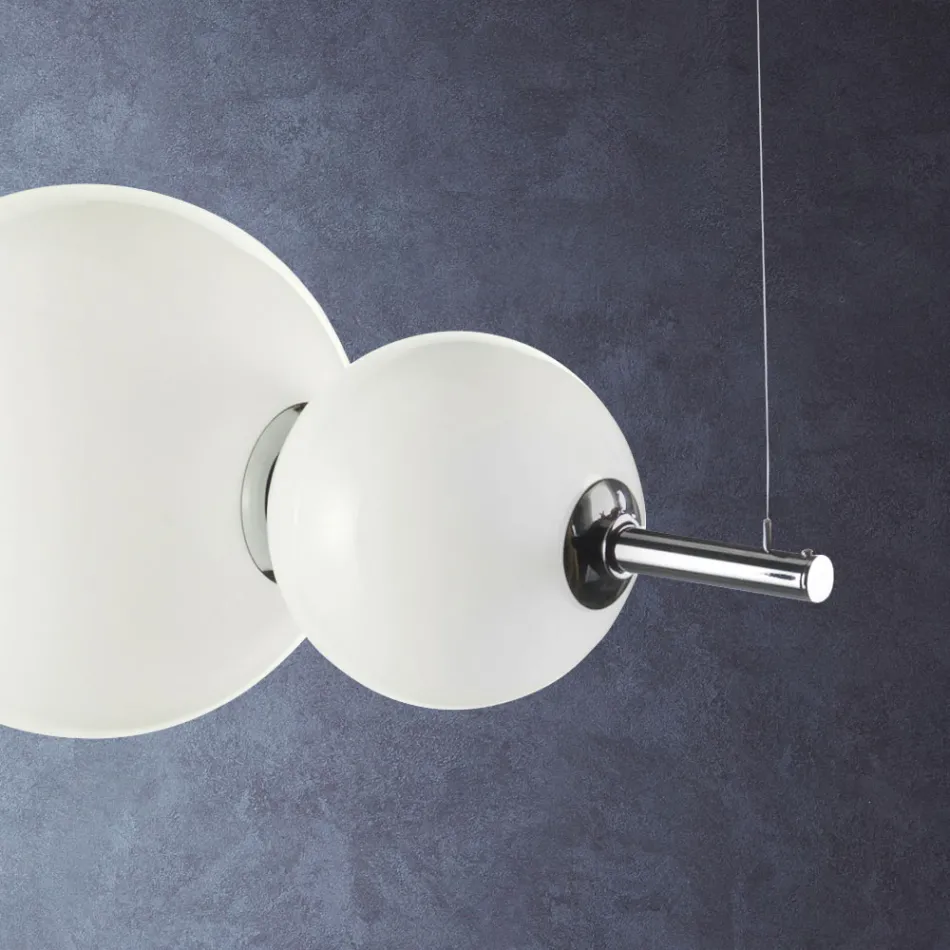 Handcrafted Suspension Lamp in Layered Venetian Glass - Jupiter Viadurini