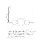 Handcrafted Suspension Lamp in Layered Venetian Glass - Jupiter Viadurini