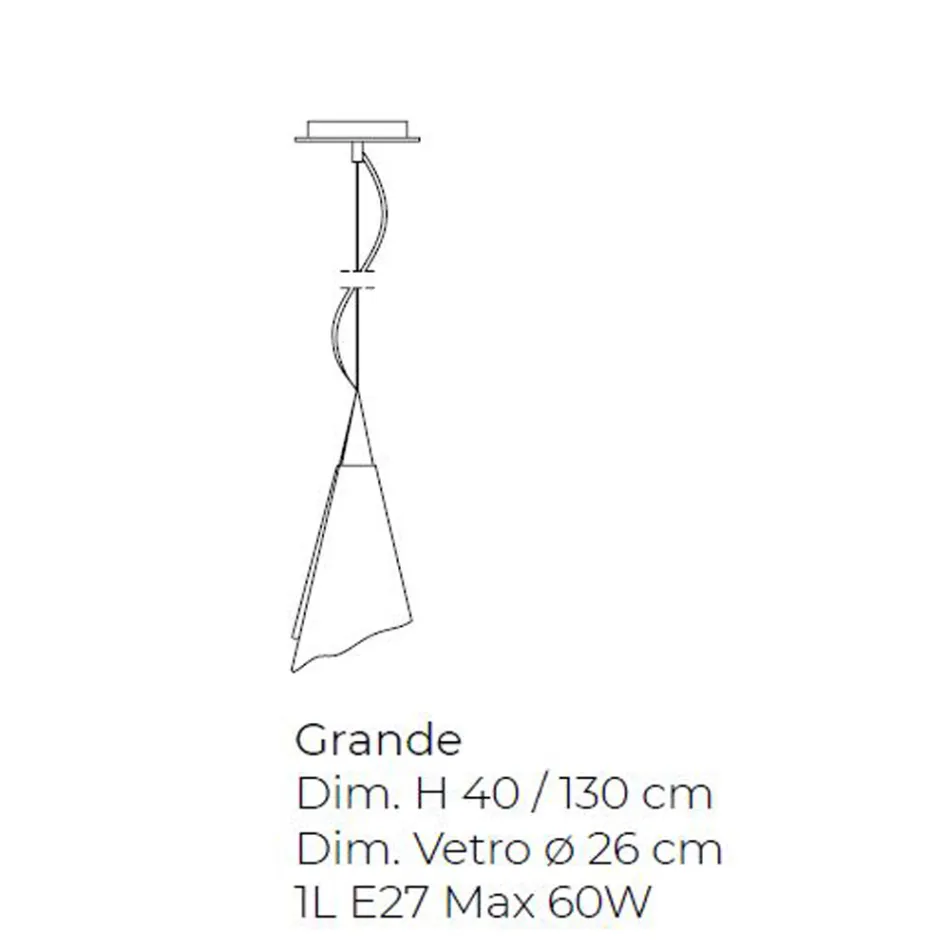 Handcrafted Venetian Blown Glass Suspension Lamp - Chrystal Viadurini