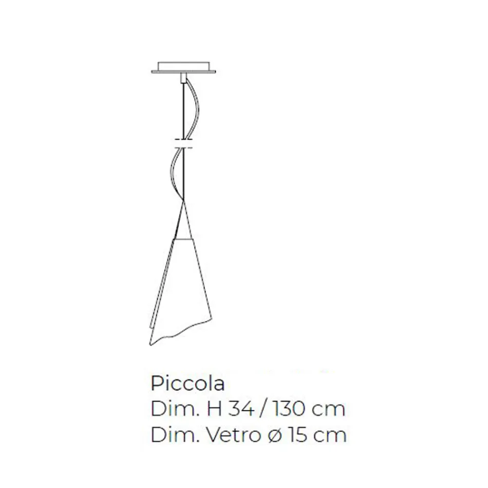 Handcrafted Venetian Blown Glass Suspension Lamp - Chrystal Viadurini