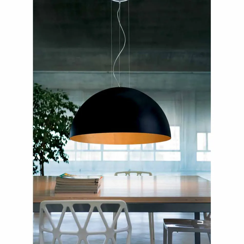 Two-colored pendant lamp in steel Ø40x H20x L.cavo100cm, Luce Viadurini