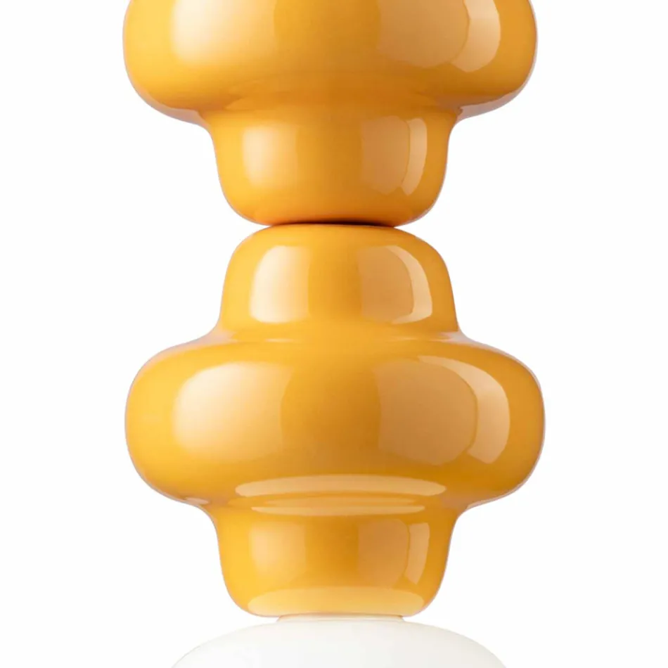 Suspension Lamp with 4 Elements in Ceramic and Glass Made in Italy - Capocabana Viadurini