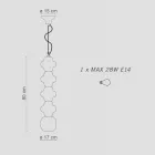 Suspension Lamp with 4 Elements in Ceramic and Glass Made in Italy - Capocabana Viadurini