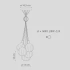 Suspension Lamp with 6 Elements in Ceramic and Glass Made in Italy - Afoxe Viadurini