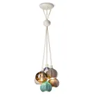 Suspension Lamp with 6 Elements in Ceramic and Glass Made in Italy - Afoxe Viadurini