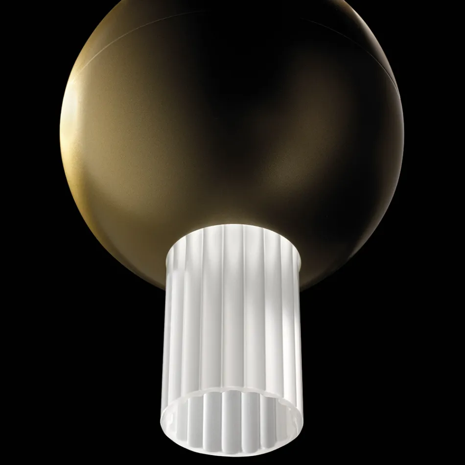 Pendant Lamp with Canneté Glass Cylinders Made in Italy - Oris Viadurini