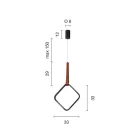 Suspension Lamp with Geometric Shapes and Detail in Faux Leather - Cypress Viadurini