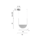 Suspension Lamp with Removable Insert in Granulated Glass - Catalpa Viadurini