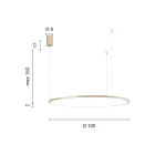 Pendant Lamp with Horizontal Round LED Light in Metal - Mulberry Viadurini