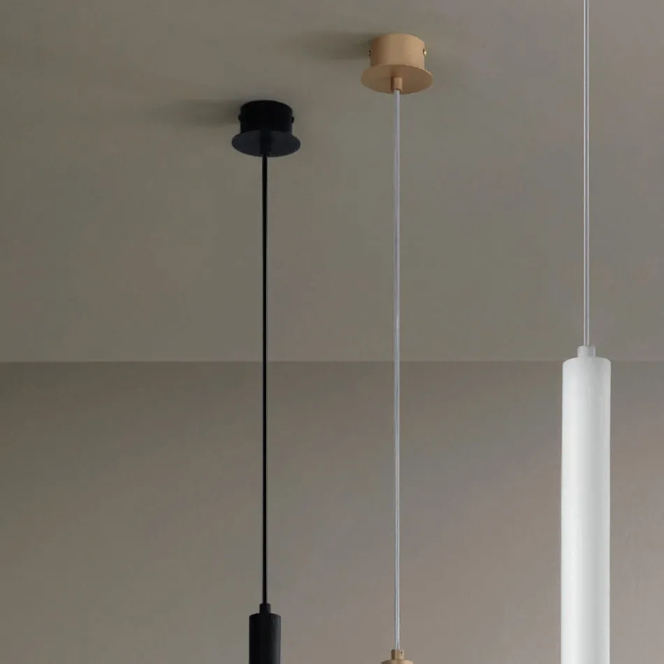 Suspension Lamp with Metal Frame and Adjustable Cables - Birch Viadurini