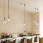 Suspension Lamp with Glass in Various Shapes Made in Italy - Sintonia Viadurini