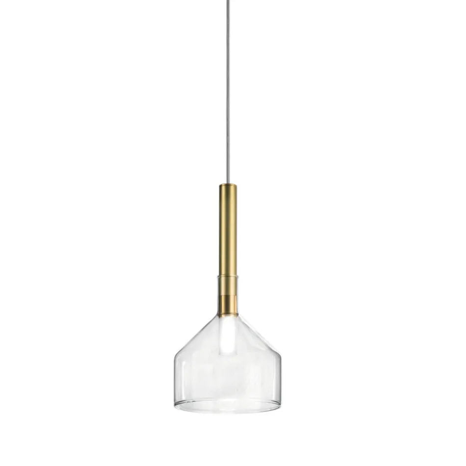 Suspension Lamp with Glass in Various Shapes Made in Italy - Sintonia Viadurini