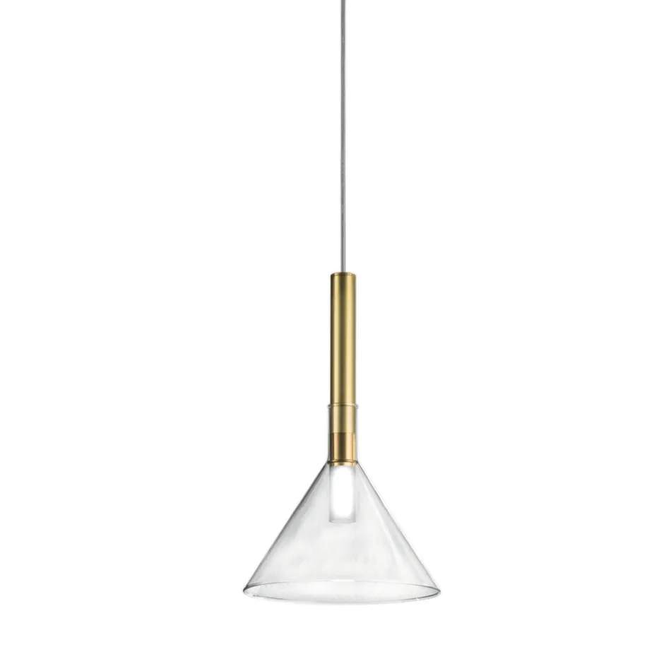 Suspension Lamp with Glass in Various Shapes Made in Italy - Sintonia Viadurini