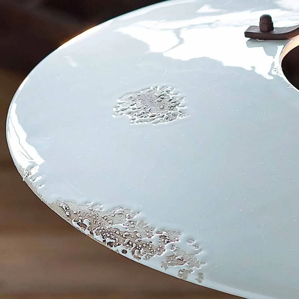 Lamp country suspension of ceramic and metal Sara Ferroluce Viadurini