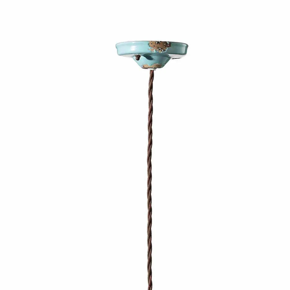 Lamp country suspension of ceramic and metal Sara Ferroluce Viadurini