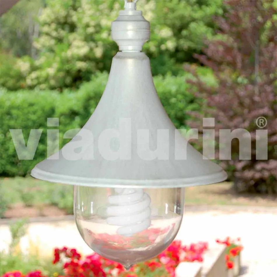 Outdoor suspension lamp in white aluminium made Italy, Anusca Viadurini