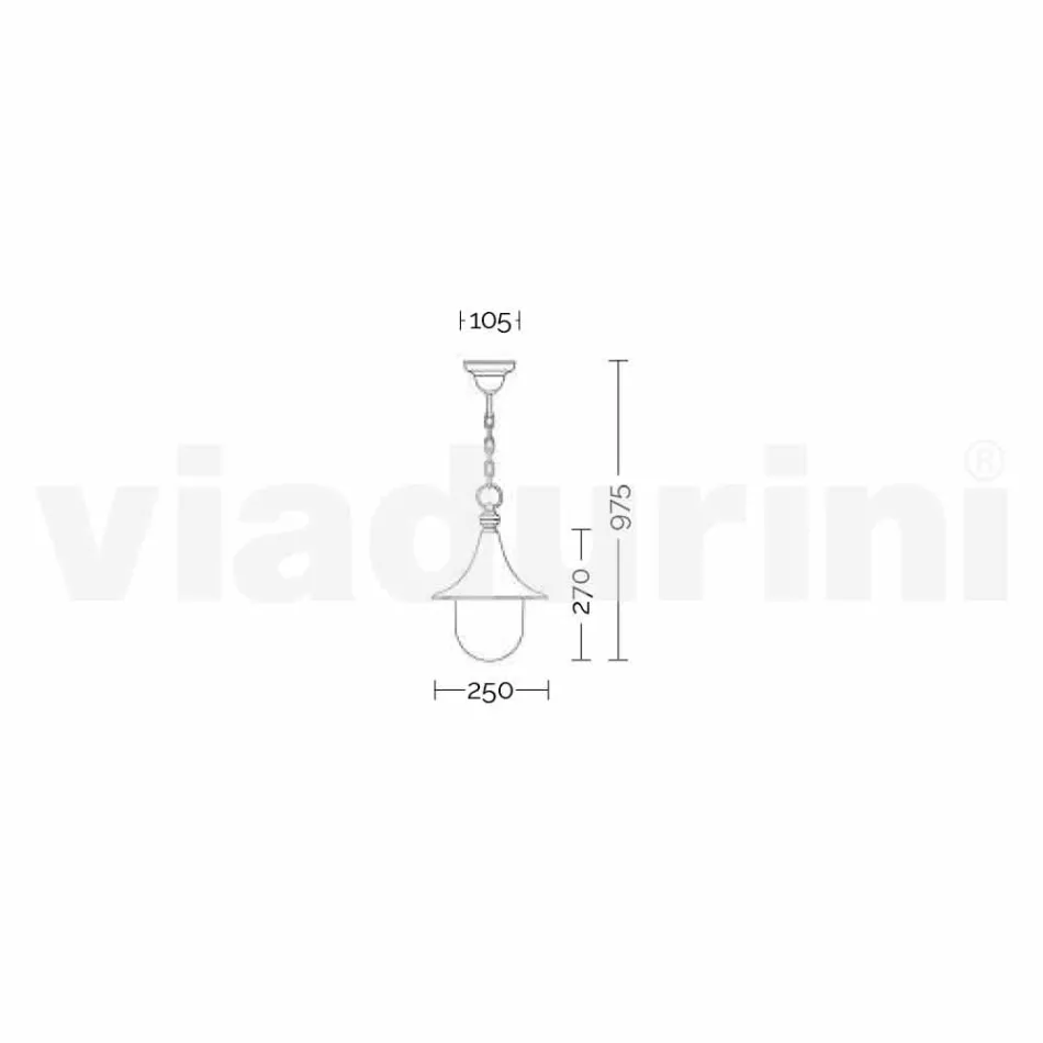 Outdoor suspension lamp in white aluminium made Italy, Anusca Viadurini