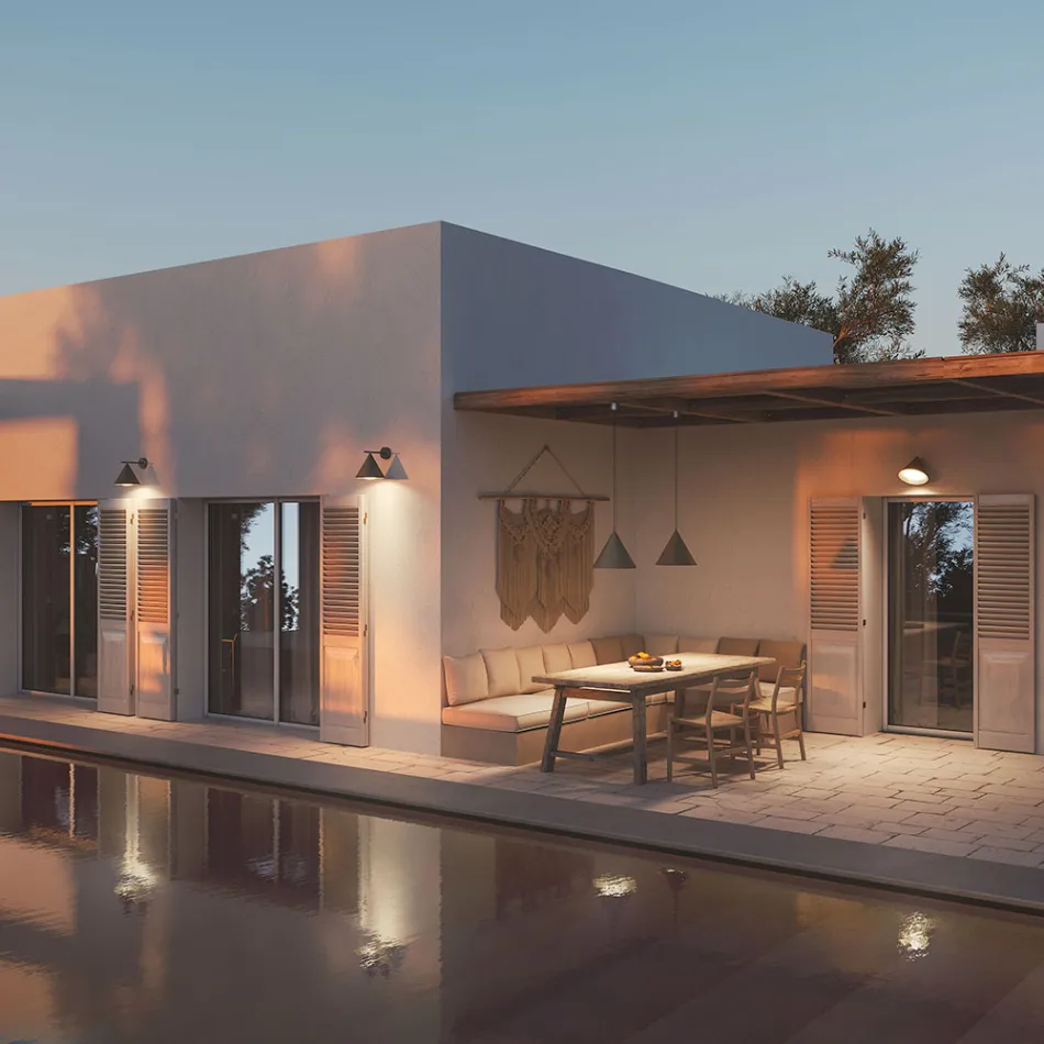 Outdoor Pendant Lamp in Brass Made in Italy - Rain Viadurini