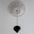 Suspension Lamp Design White Gypsum and Black Aluminium 1 Cone - Tesera Viadurini
