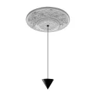 Suspension Lamp Design White Gypsum and Black Aluminium 1 Cone - Tesera Viadurini