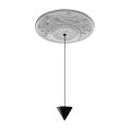 Suspension Lamp Design White Gypsum and Black Aluminium 1 Cone - Tesera