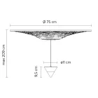 Suspension Lamp Design White Gypsum and Black Aluminium 1 Cone - Tesera Viadurini