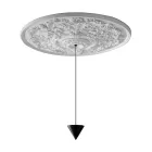 Suspension Lamp Design White Gypsum and Black Aluminium 1 Cone - Tesera Viadurini
