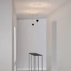 Suspension Lamp Design White Gypsum and Black Aluminium 1 Cone - Tesera Viadurini