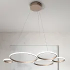 Design Suspension Lamp for Lounge in Silver or Gold Metal - Olimpo Viadurini