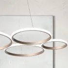 Design Suspension Lamp for Lounge in Silver or Gold Metal - Olimpo Viadurini