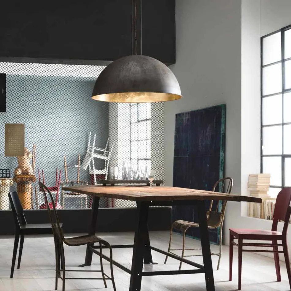 Hanging lamp rustic design Ø40 cm Galileo Il Fanale Viadurini