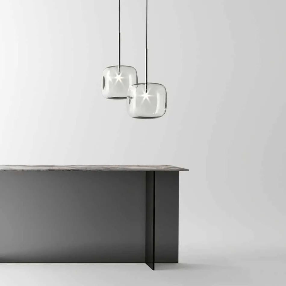 Design Suspension Lamp in Shiny Metal Made in Italy - Donatina Viadurini