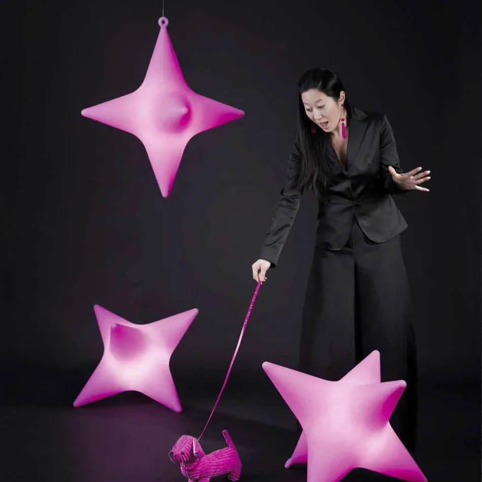 Indoor Led Star-Shape Suspension Lamp Design by Slide - Sirio Viadurini