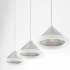 Suspension Lamp in Stainless Steel and Ceramics - Tamiso Aldo Bernardi Viadurini
