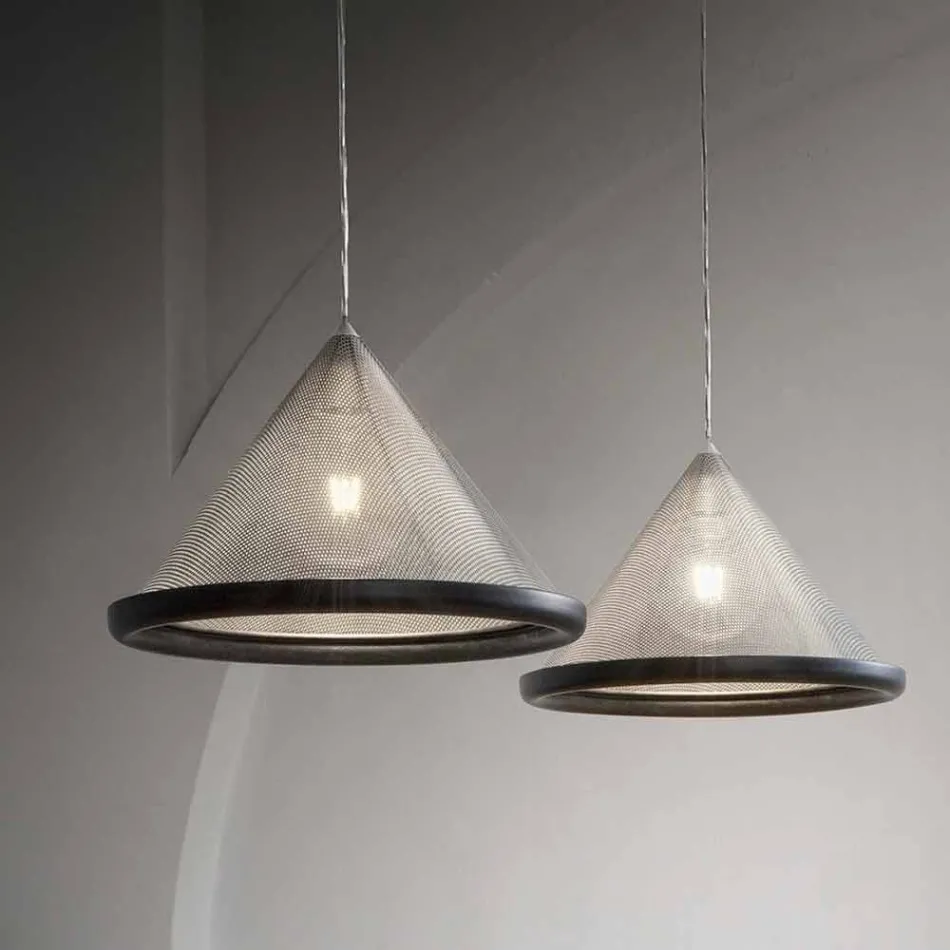 Suspension Lamp in Stainless Steel and Ceramics - Tamiso Aldo Bernardi Viadurini