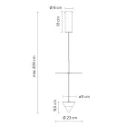 Aluminium Suspension Lamp with White Plate and Black Cone - Padel Viadurini