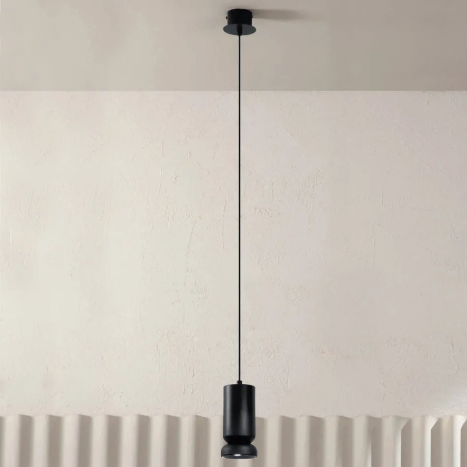 Suspension Lamp in Powder Coated Aluminium and Adjustable Cable - Buxus Viadurini