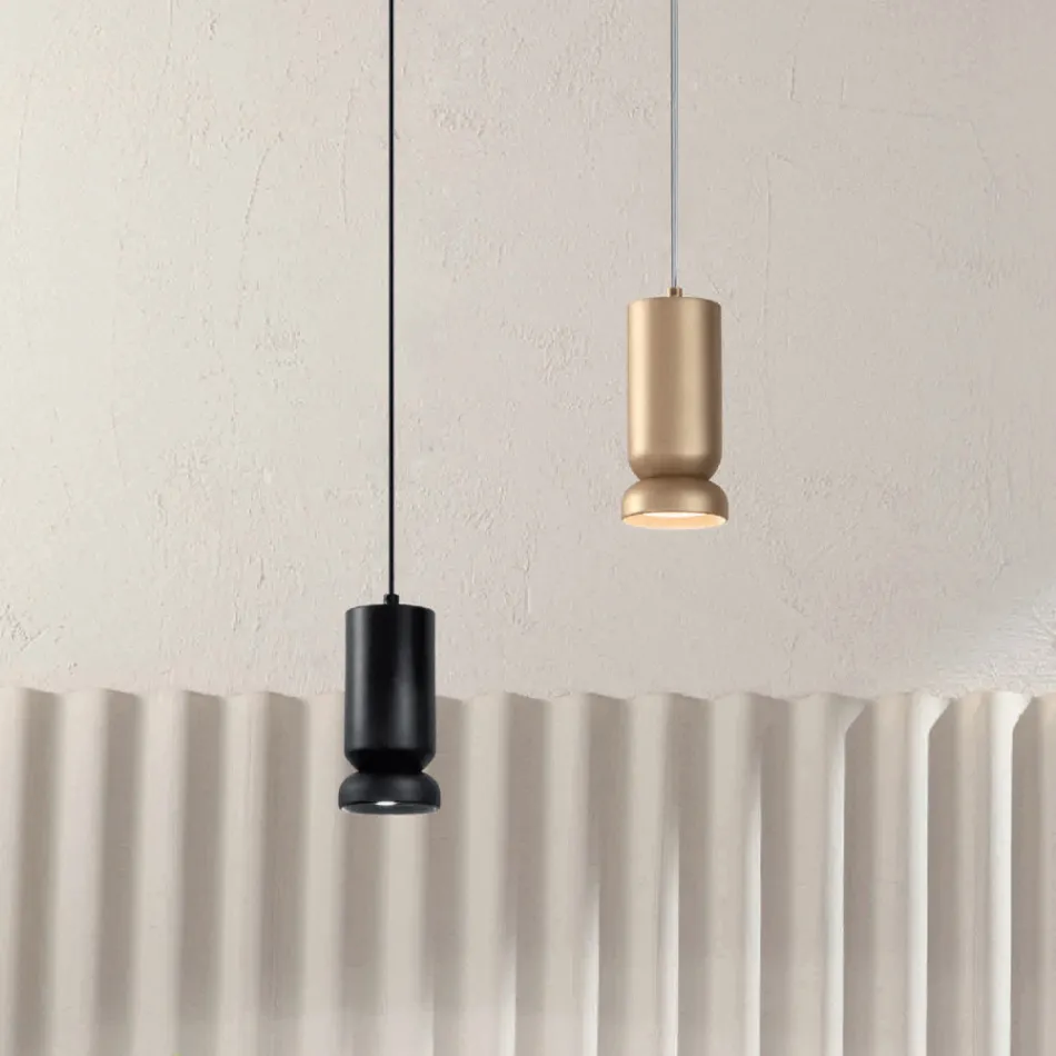 Suspension Lamp in Powder Coated Aluminium and Adjustable Cable - Buxus Viadurini
