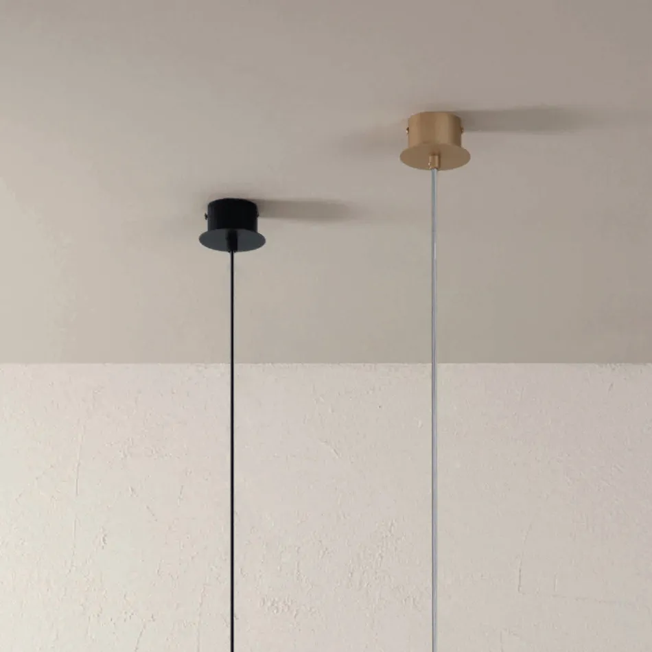 Suspension Lamp in Powder Coated Aluminium and Adjustable Cable - Buxus Viadurini