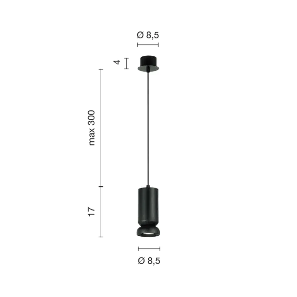 Suspension Lamp in Powder Coated Aluminium and Adjustable Cable - Buxus Viadurini