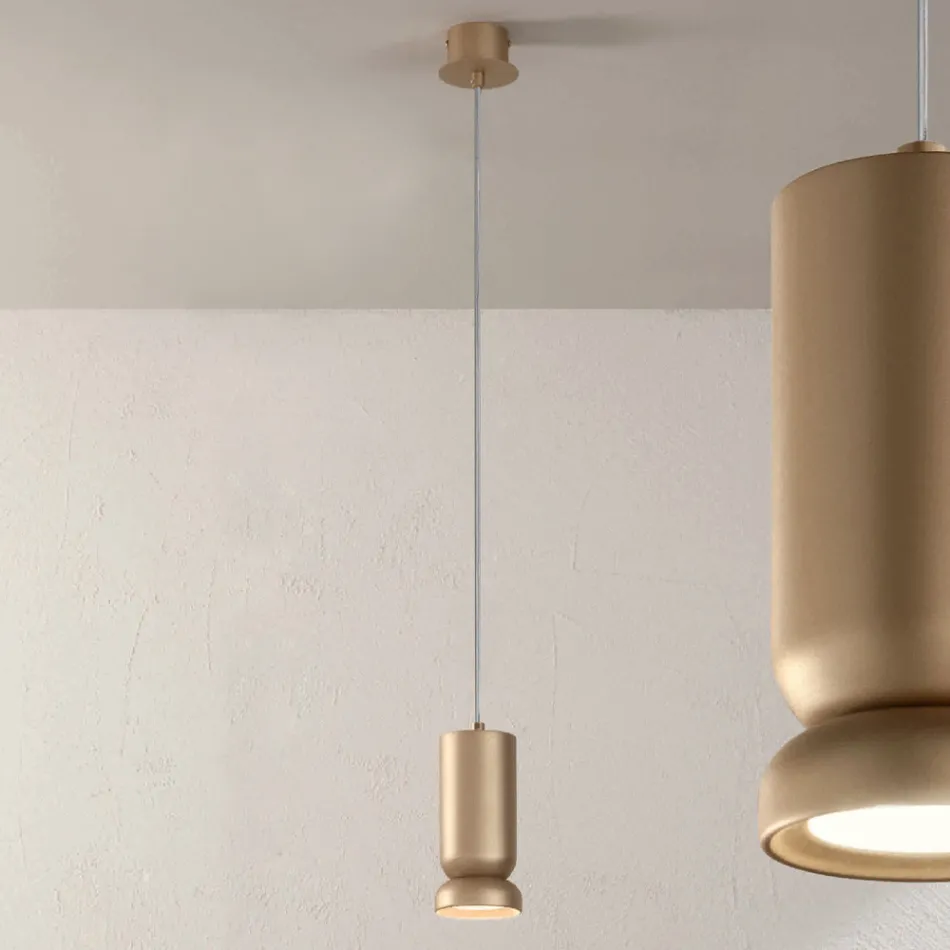 Suspension Lamp in Powder Coated Aluminium and Adjustable Cable - Buxus Viadurini