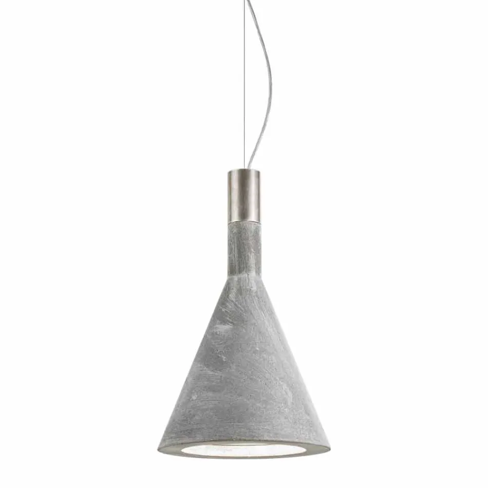 Hanging lamp in concrete Funnel Aldo Bernardi Viadurini