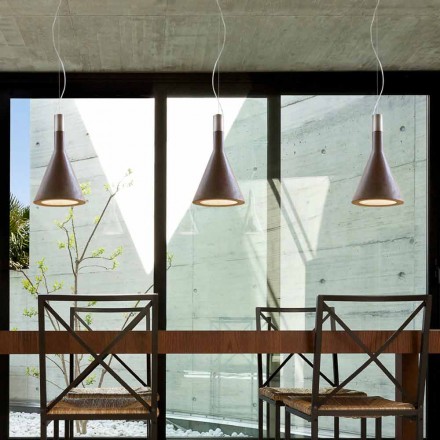 Hanging lamp in concrete Funnel Aldo Bernardi Viadurini