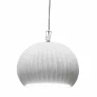 Suspension Lamp in Glossy White Ceramic Design in 4 Shapes - Oasis Viadurini