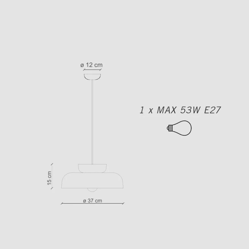 Suspension Lamp in Bicolor Ceramic Made in Italy - Corcovado Viadurini