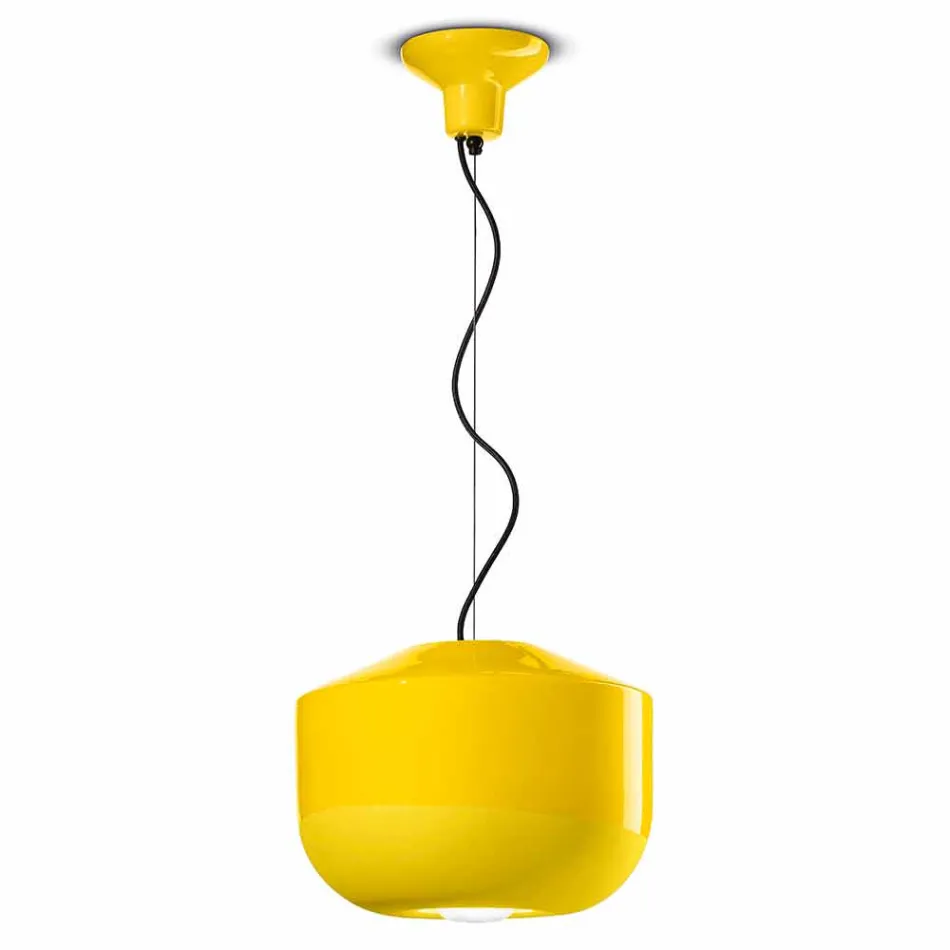 Suspension Lamp in Colored Ceramic Made in Italy - Ferroluce Bellota Viadurini