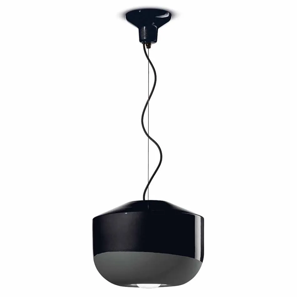 Suspension Lamp in Colored Ceramic Made in Italy - Ferroluce Bellota Viadurini