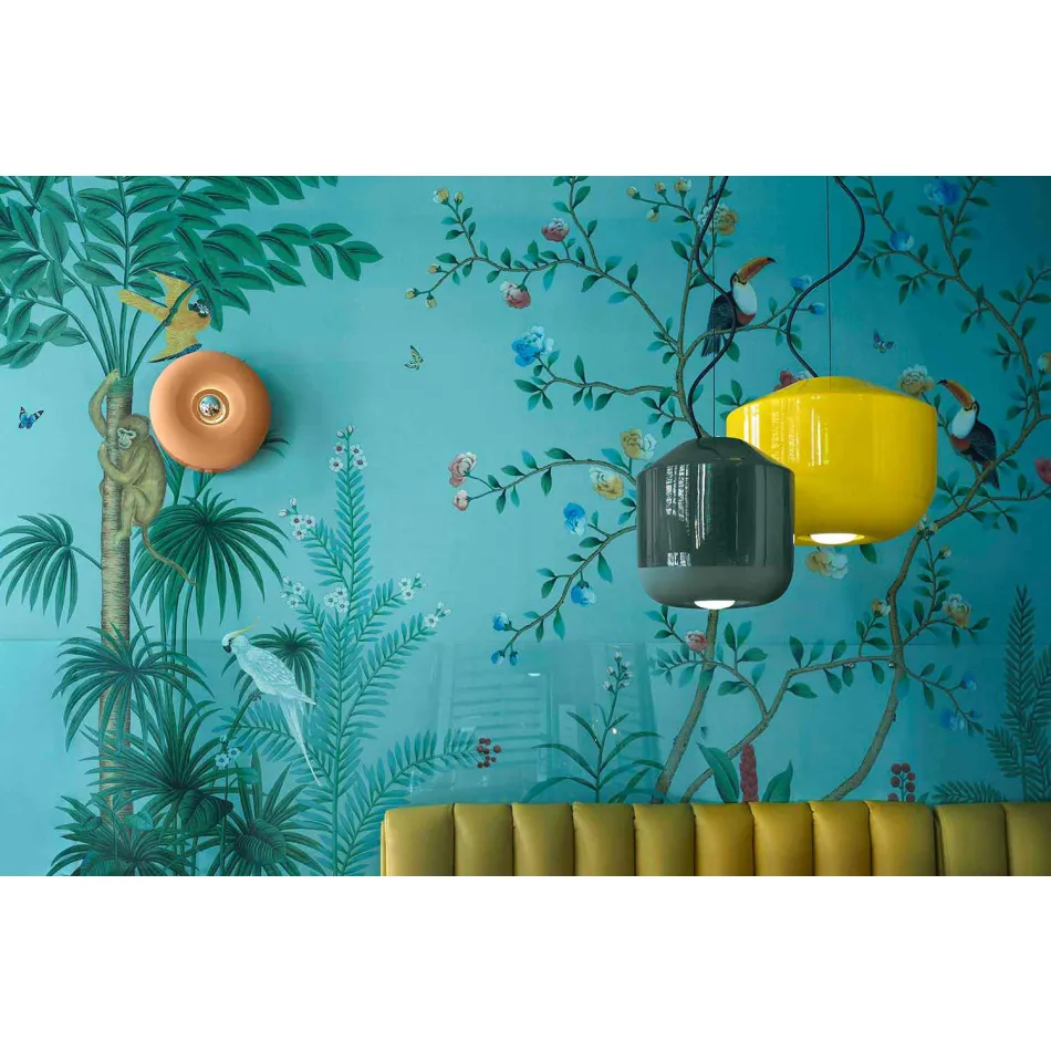 Suspension Lamp in Colored Ceramic Made in Italy - Ferroluce Bellota Viadurini