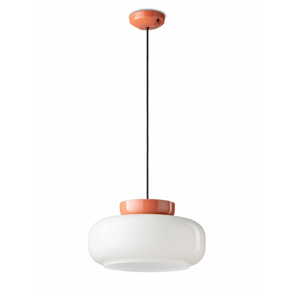 Ceramic Pendant Lamp of Different Finishes Made in Italy - Corcovado Viadurini